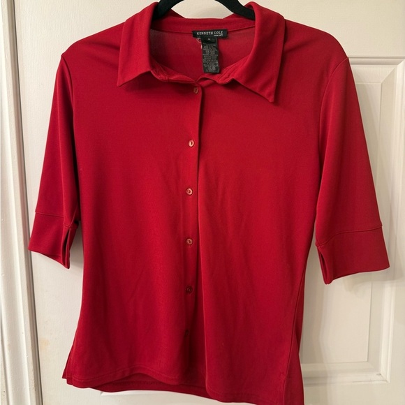 Kenneth Cole Tops - Kenneth Cole Women's Scarlet Button-Down Shirt